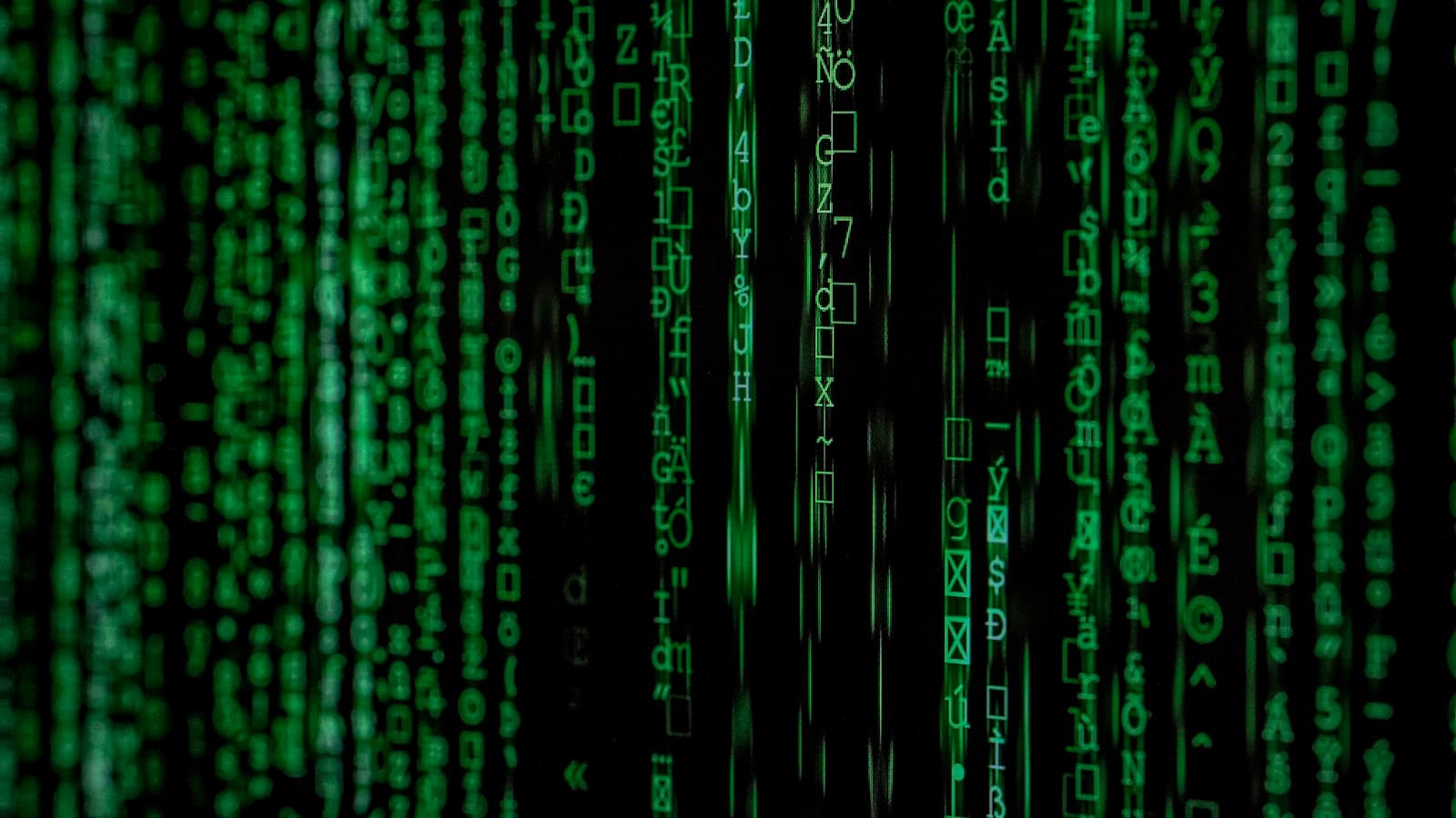 Green code filling a computer screen